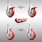 Service Caster 5 Inch 316SS Red Polyurethane 12mm Threaded Stem Caster Lock Brake, 2PK SS316TSTTL20S514-PPUB-RED-M1215-2-S2 - alternate 1